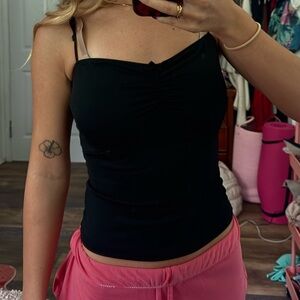 SHEIN Black Ruched Camisole Top